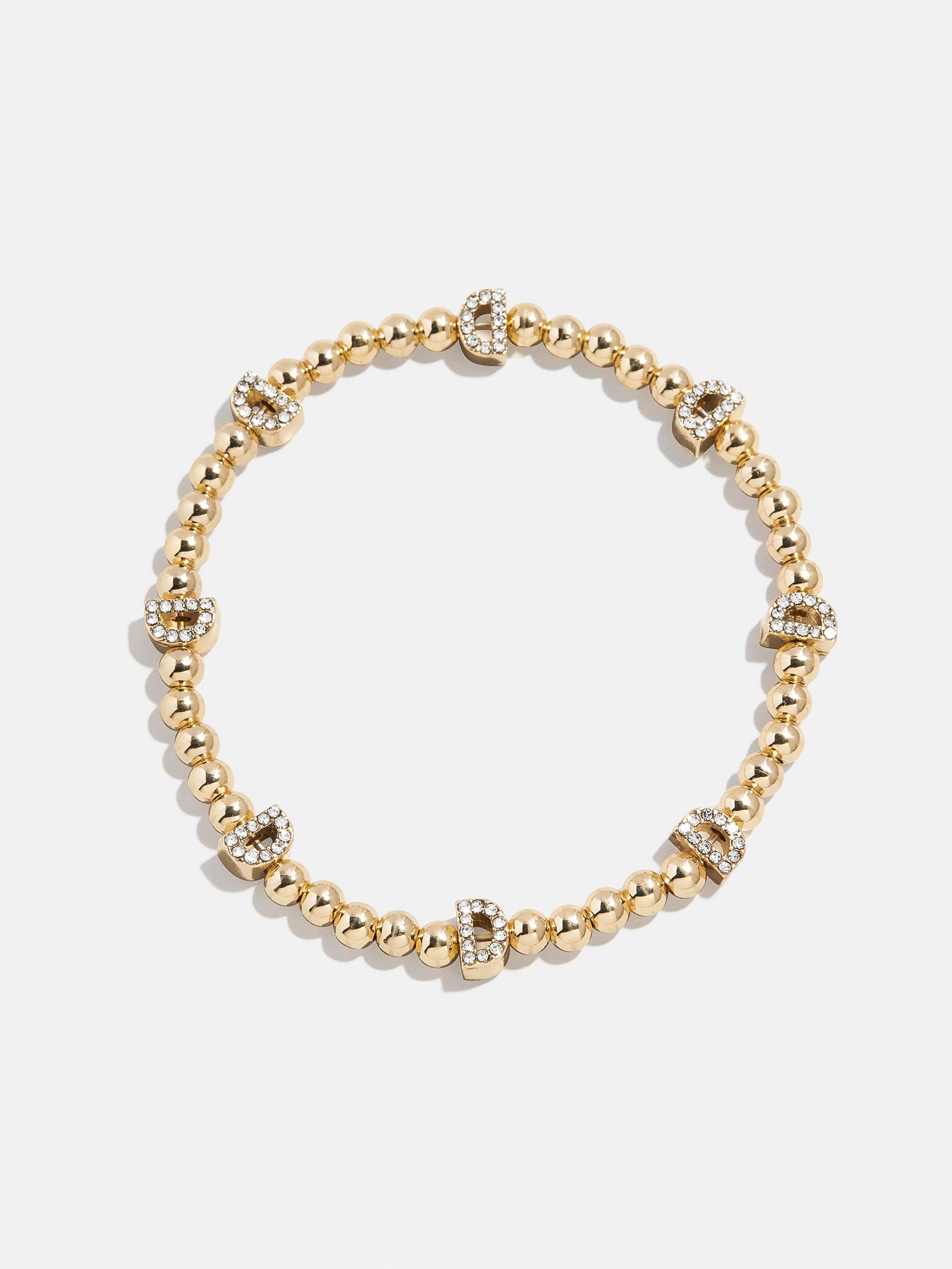 Gold/Pavé Repeating Initial Pisa Bracelet - D
