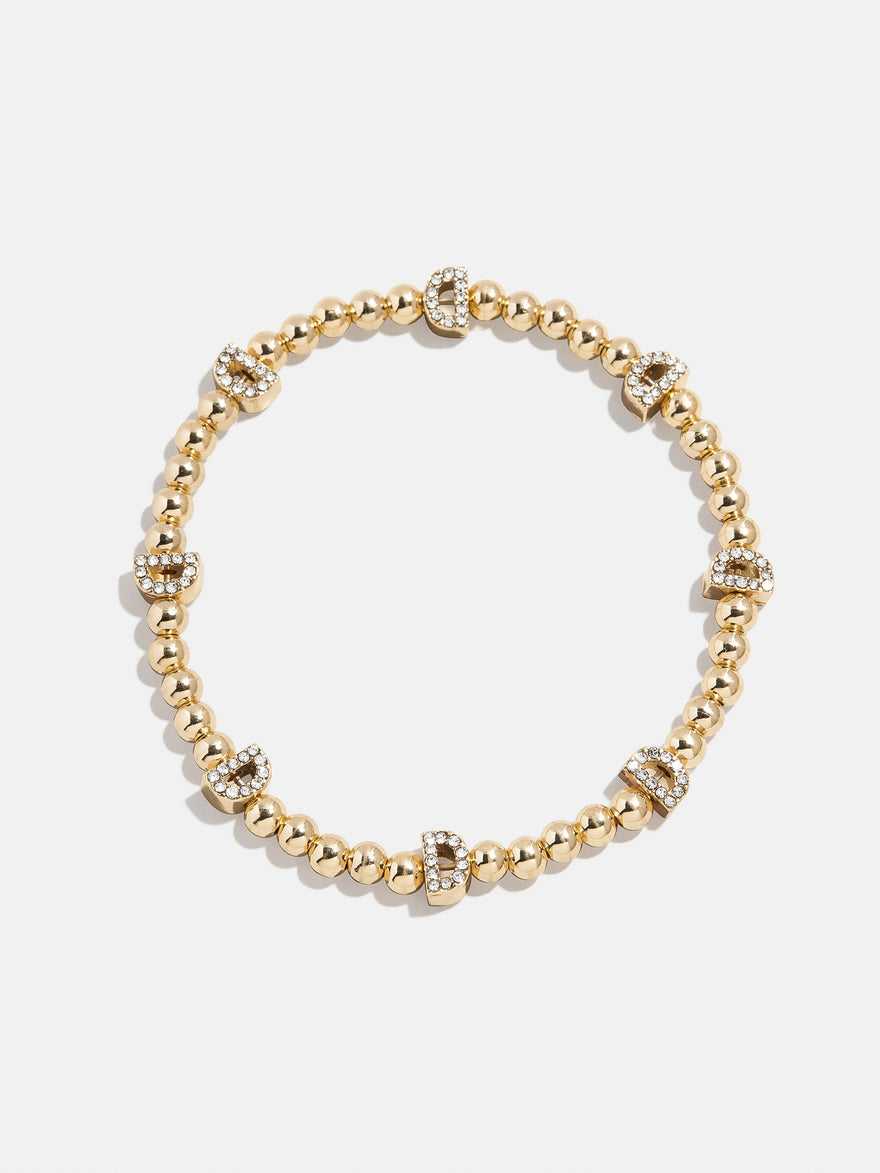 Gold/Pavé Repeating Initial Pisa Bracelet - D