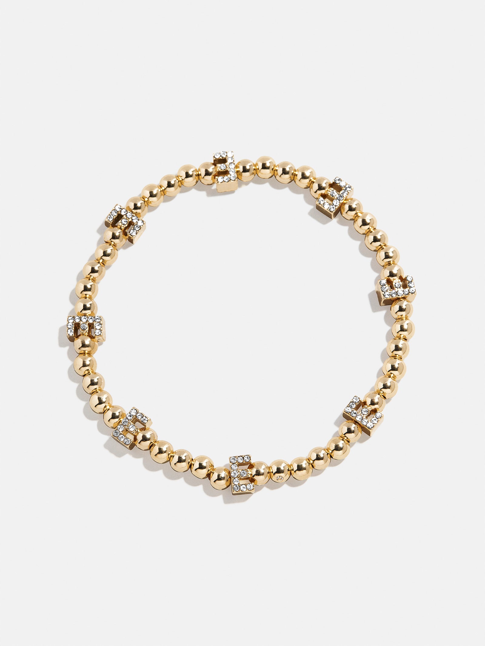 Gold/Pavé Repeating Initial Pisa Bracelet - E
