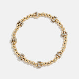 Gold/Pavé Repeating Initial Pisa Bracelet - E