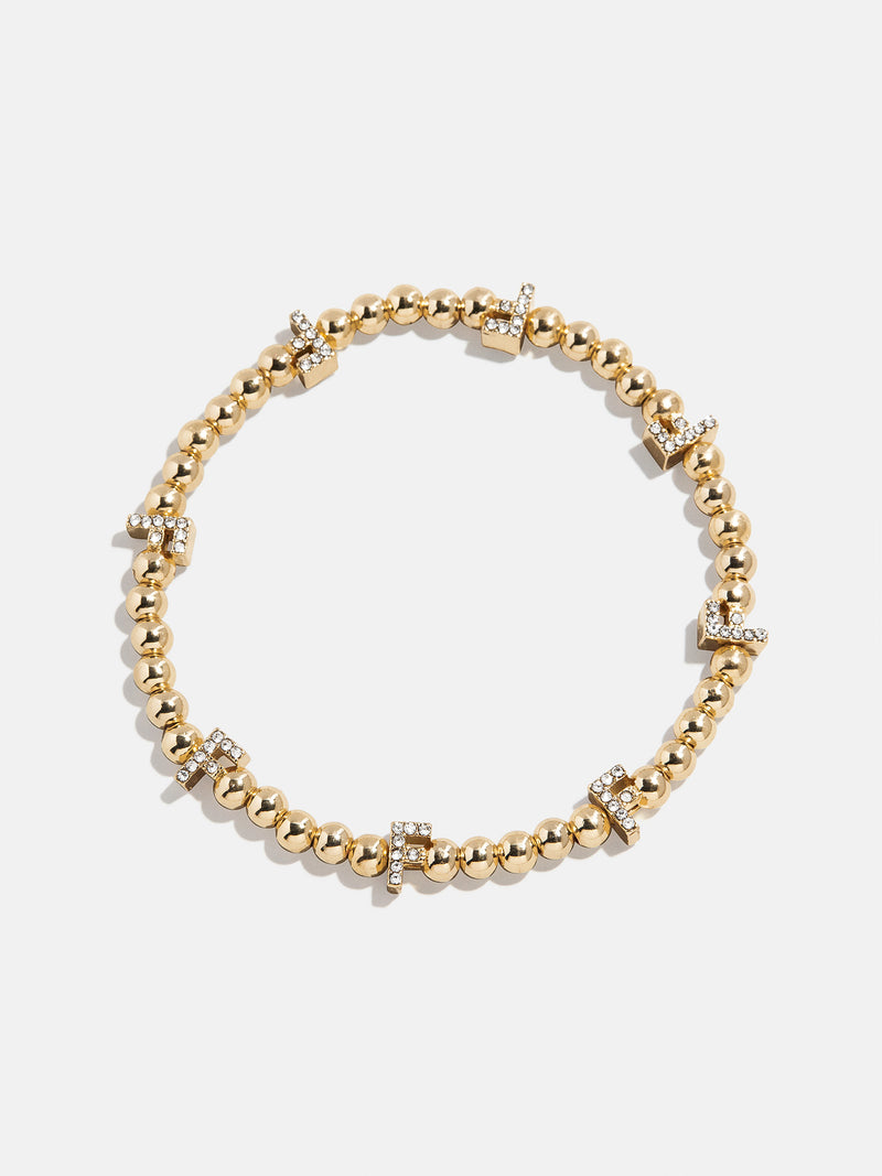 Gold/Pavé Repeating Initial Pisa Bracelet - F