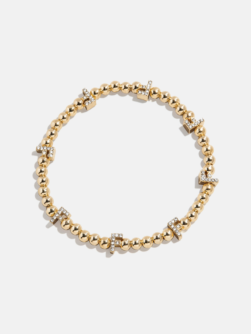 Gold/Pavé Repeating Initial Pisa Bracelet - F