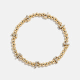 Gold/Pavé Repeating Initial Pisa Bracelet - F