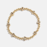 Gold/Pavé Repeating Initial Pisa Bracelet - G