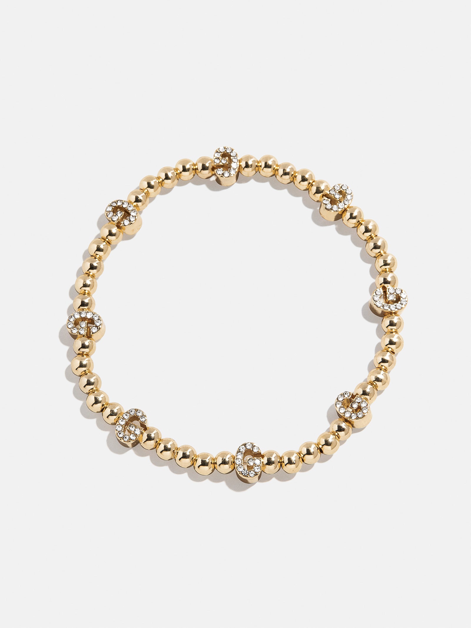Gold/Pavé Repeating Initial Pisa Bracelet - G