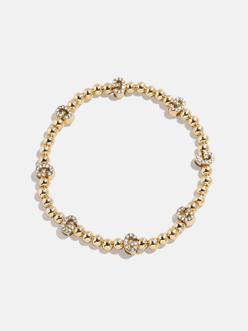 Gold/Pavé Repeating Initial Pisa Bracelet - G