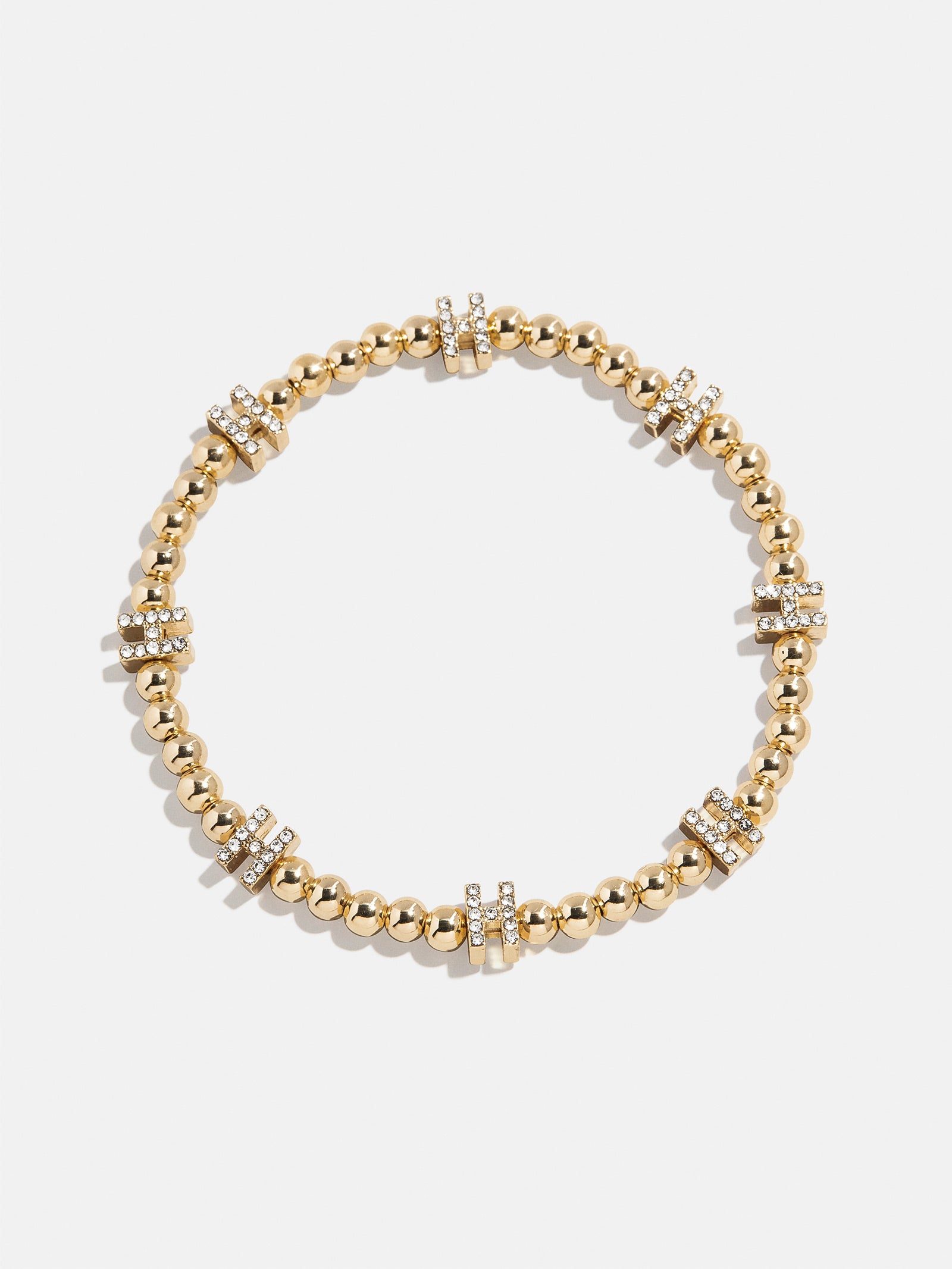 Gold/Pavé Repeating Initial Pisa Bracelet - H