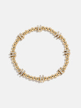 BaubleBar Gold/Pavé Repeating Initial Pisa Bracelet - H - 
    Beaded bracelet for stacking 
  
