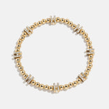 Gold/Pavé Repeating Initial Pisa Bracelet - H
