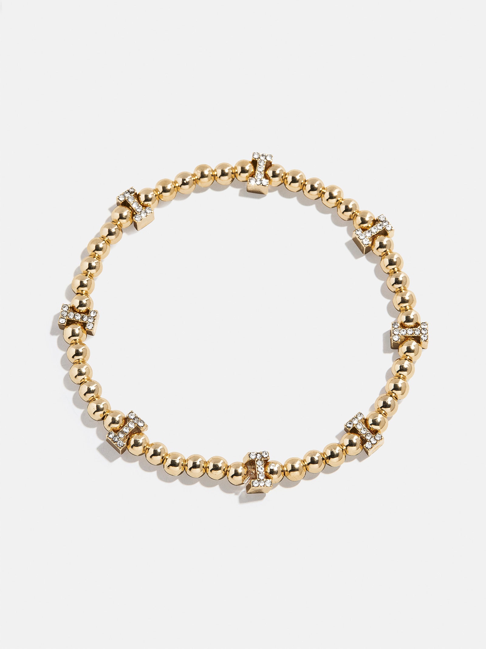 Gold/Pavé Repeating Initial Pisa Bracelet - I