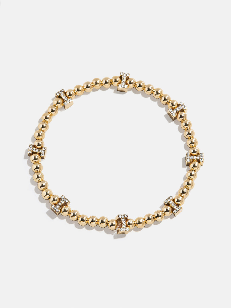 Gold/Pavé Repeating Initial Pisa Bracelet - I