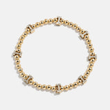 Gold/Pavé Repeating Initial Pisa Bracelet - I