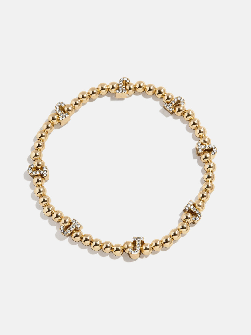 Gold/Pavé Repeating Initial Pisa Bracelet - J