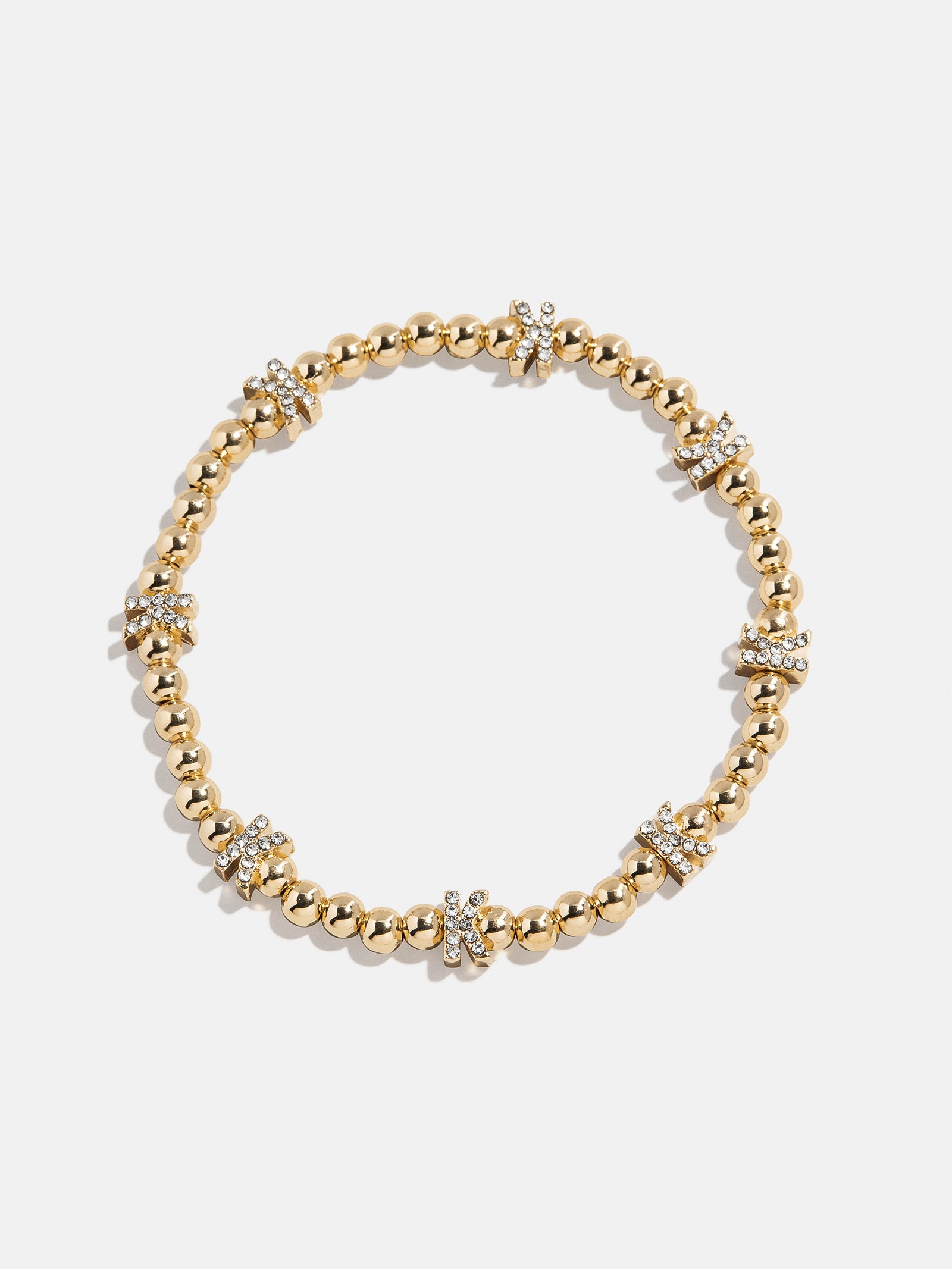 Gold/Pavé Repeating Initial Pisa Bracelet - K