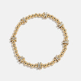 Gold/Pavé Repeating Initial Pisa Bracelet - K