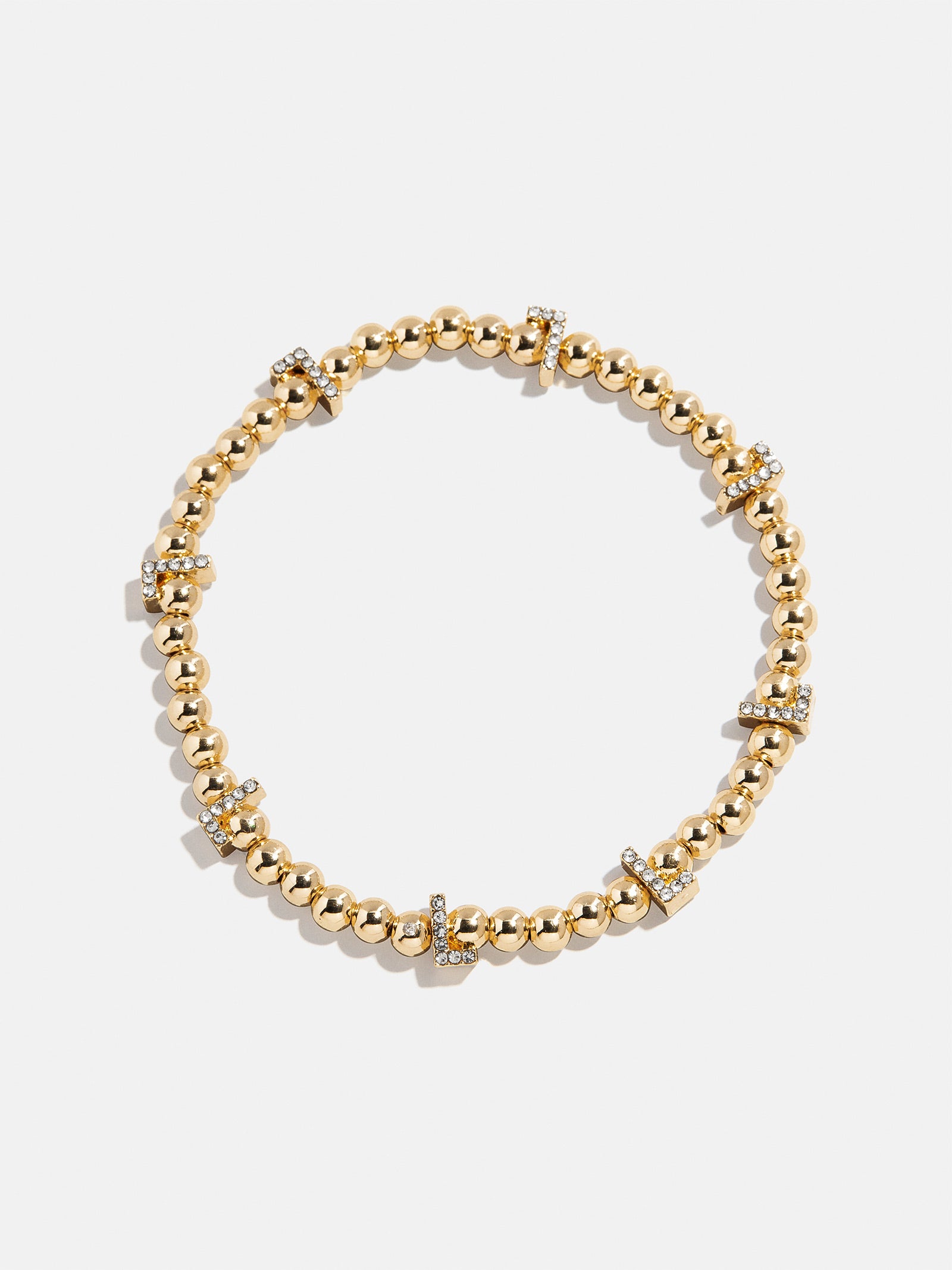 Gold/Pavé Repeating Initial Pisa Bracelet - L