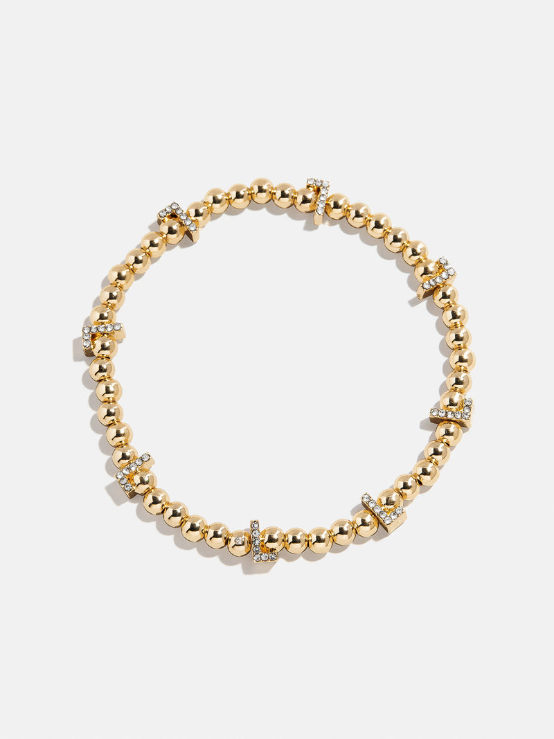 Gold/Pavé Repeating Initial Pisa Bracelet - L