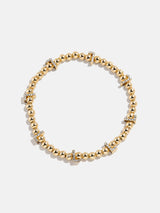 BaubleBar Gold/Pavé Repeating Initial Pisa Bracelet - L - 
    Beaded bracelet for stacking 
  
