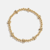 Gold/Pavé Repeating Initial Pisa Bracelet - L