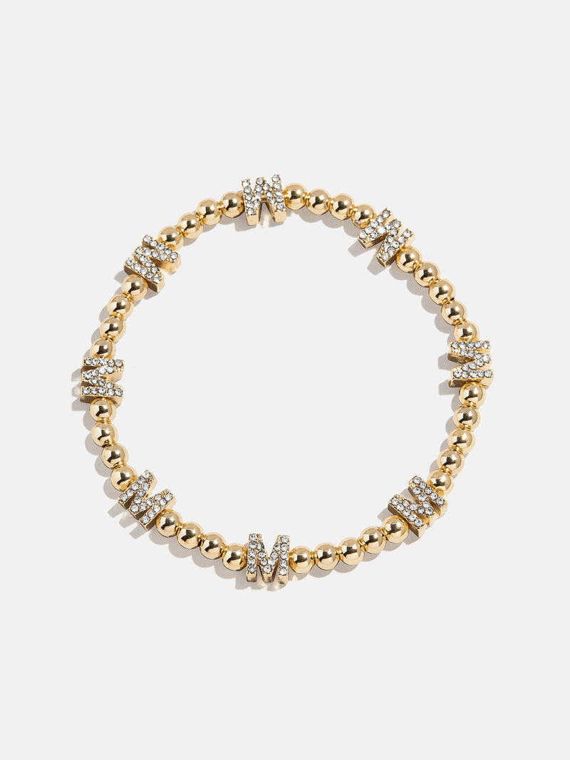 Gold/Pavé Repeating Initial Pisa Bracelet - M