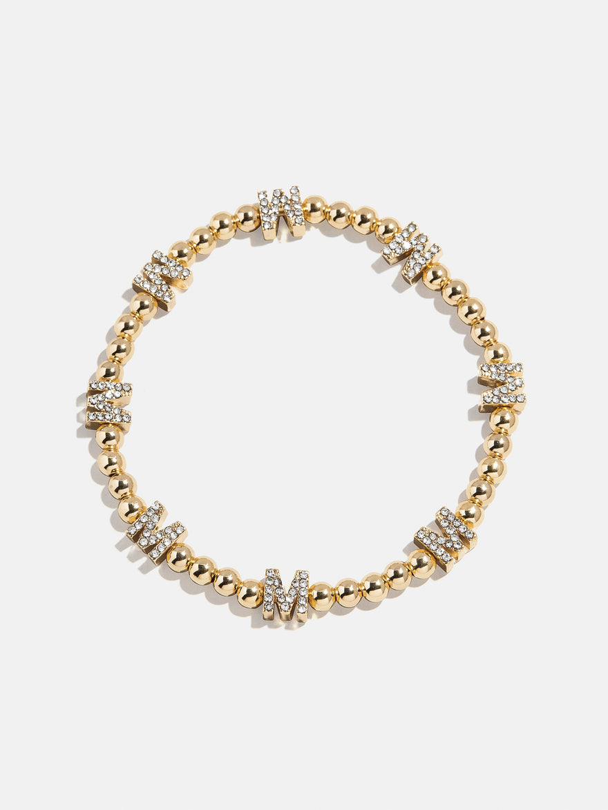 Gold/Pavé Repeating Initial Pisa Bracelet - M