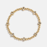Gold/Pavé Repeating Initial Pisa Bracelet - O