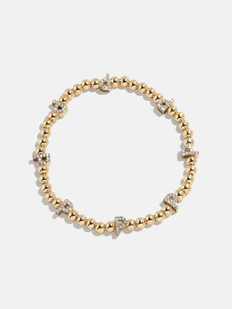 Gold/Pavé Repeating Initial Pisa Bracelet - P