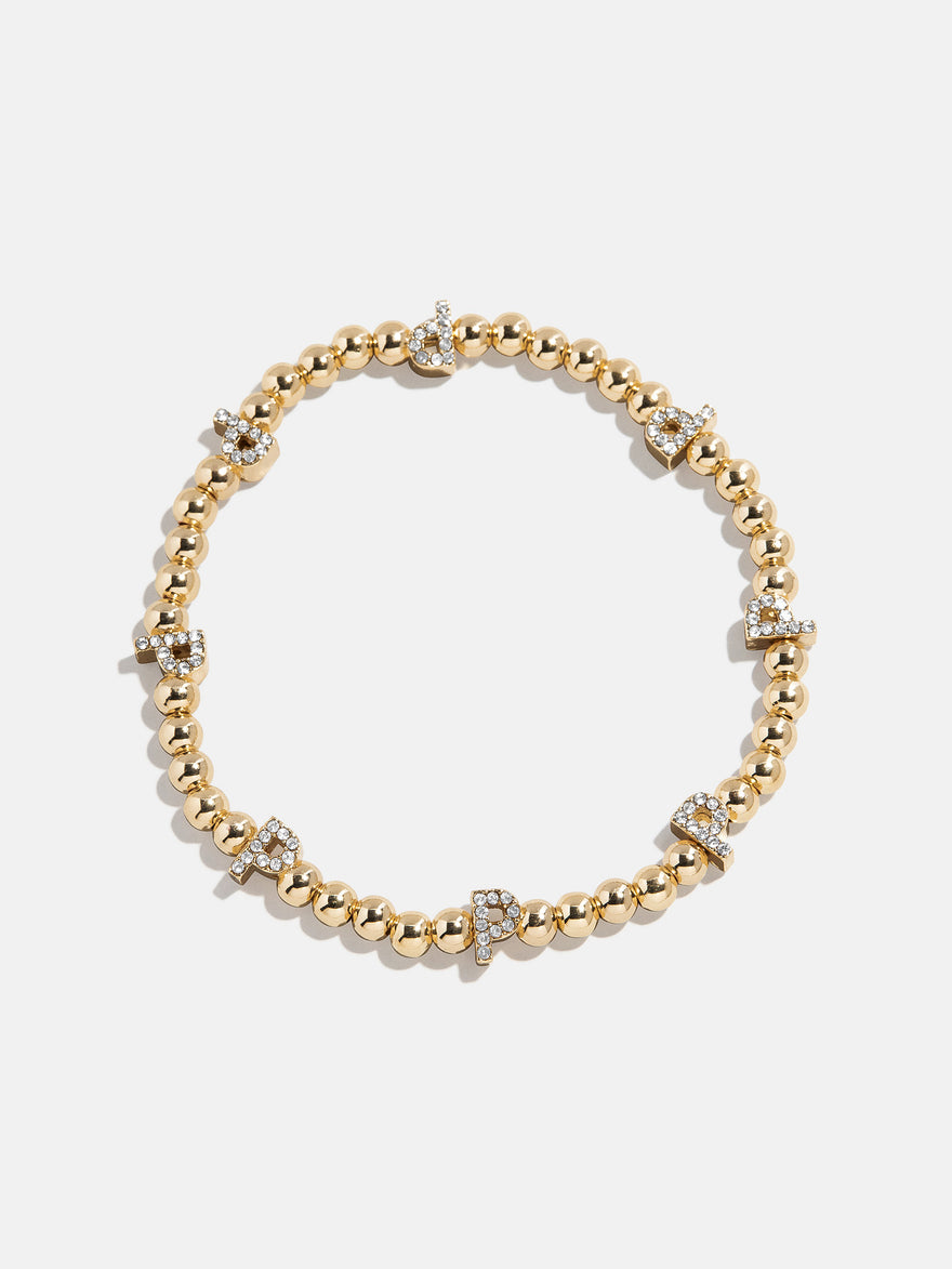 Gold/Pavé Repeating Initial Pisa Bracelet - P