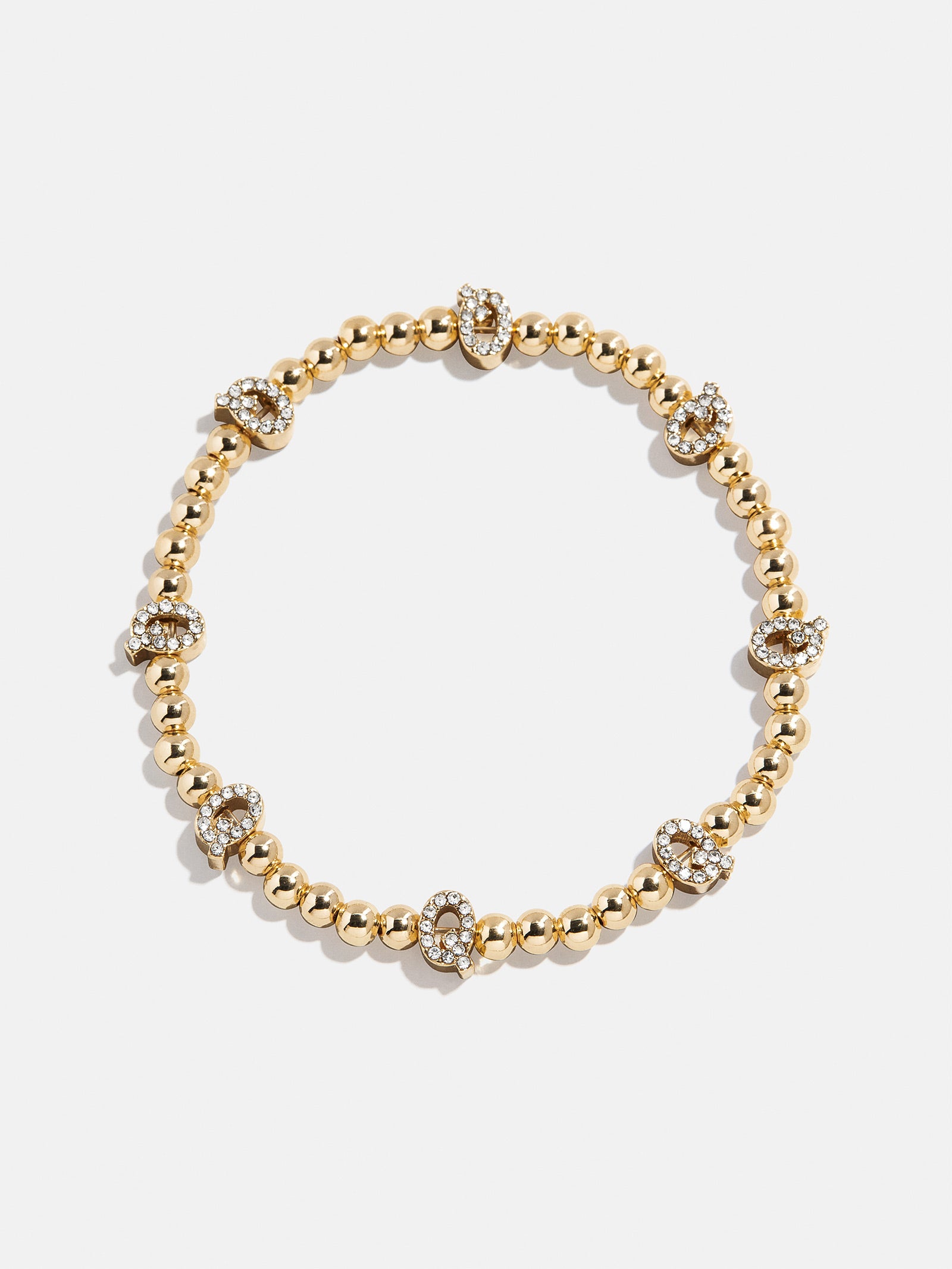 Gold/Pavé Repeating Initial Pisa Bracelet - Q