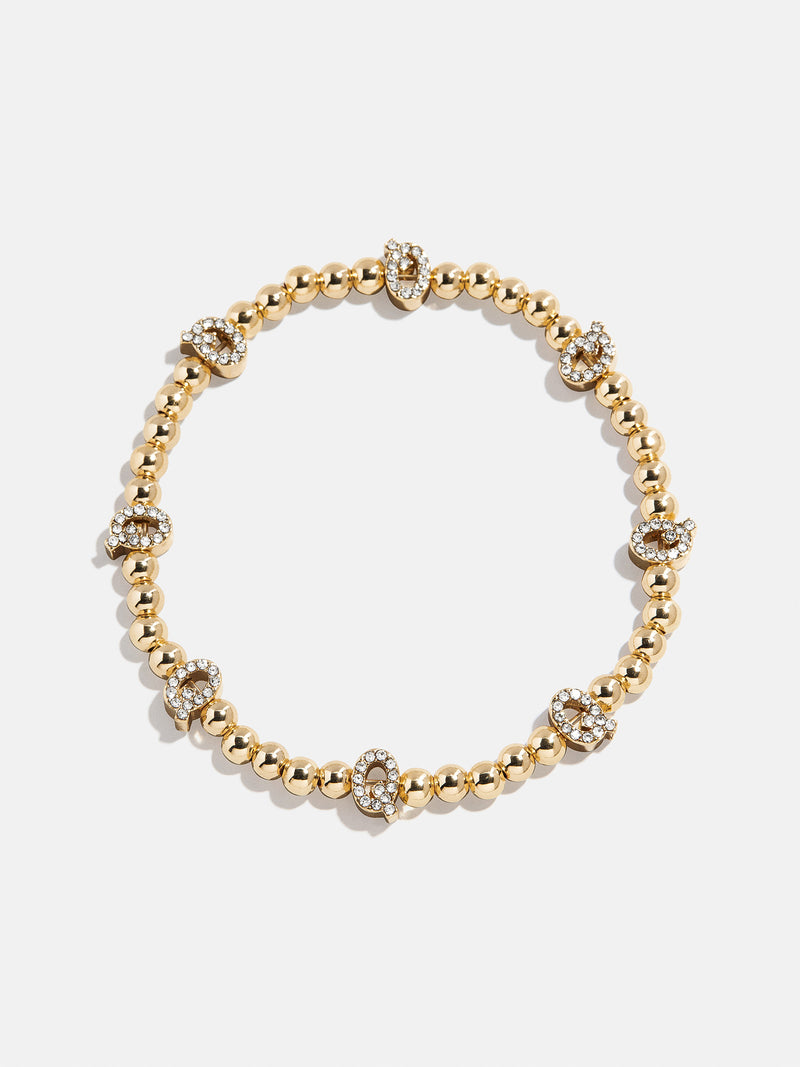 Gold/Pavé Repeating Initial Pisa Bracelet - Q