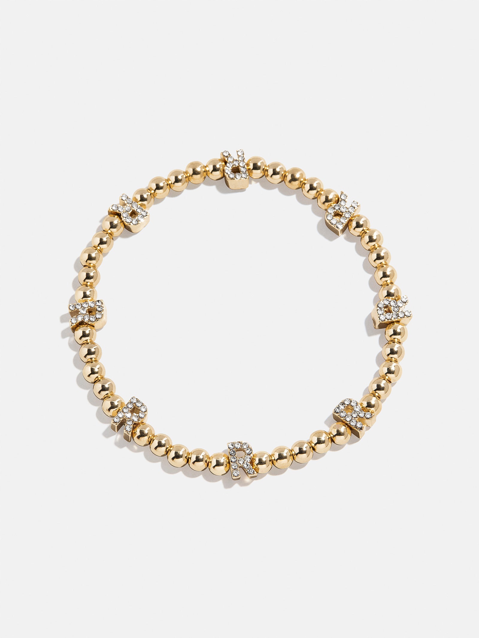 Gold/Pavé Repeating Initial Pisa Bracelet - R