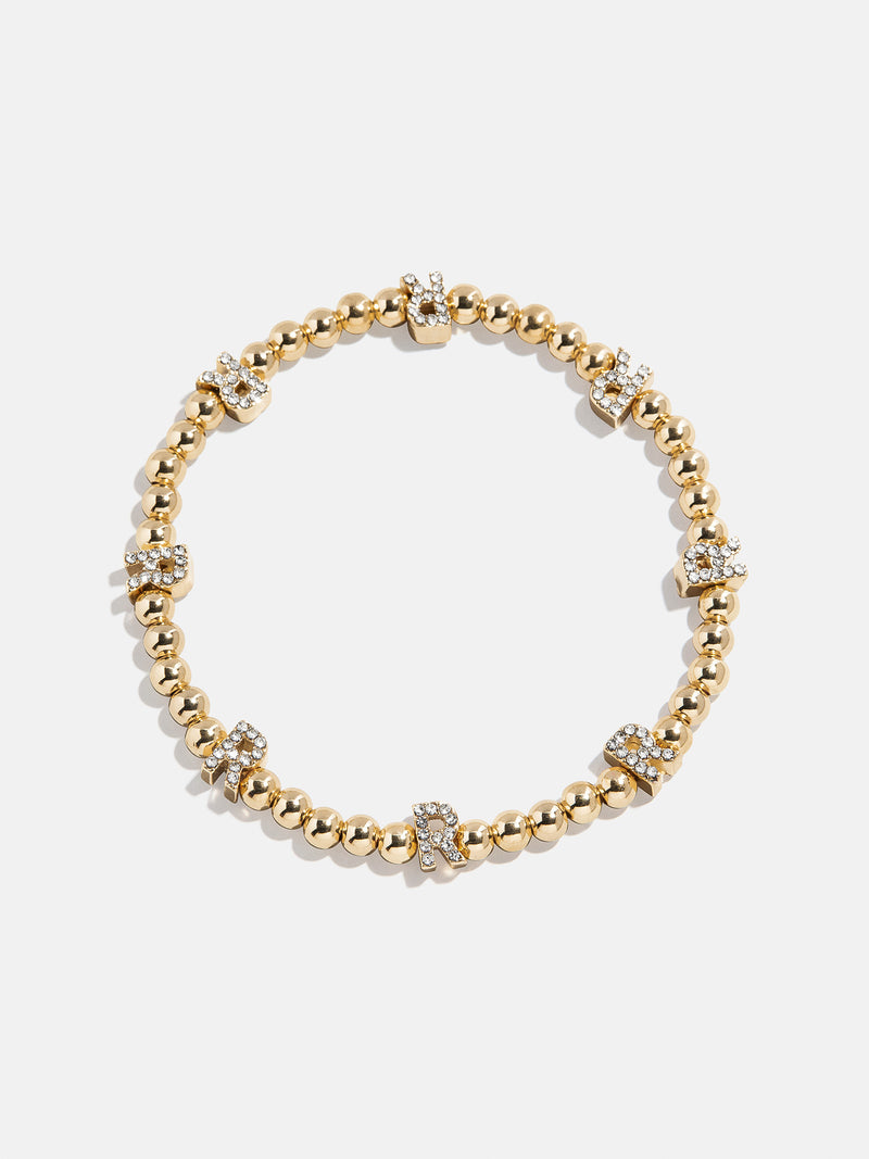 Gold/Pavé Repeating Initial Pisa Bracelet - R