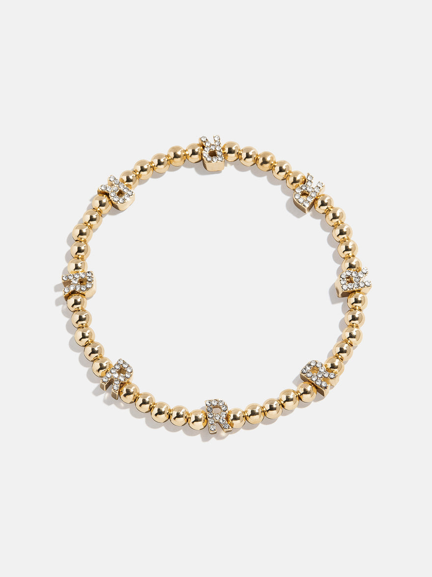 Gold/Pavé Repeating Initial Pisa Bracelet - R