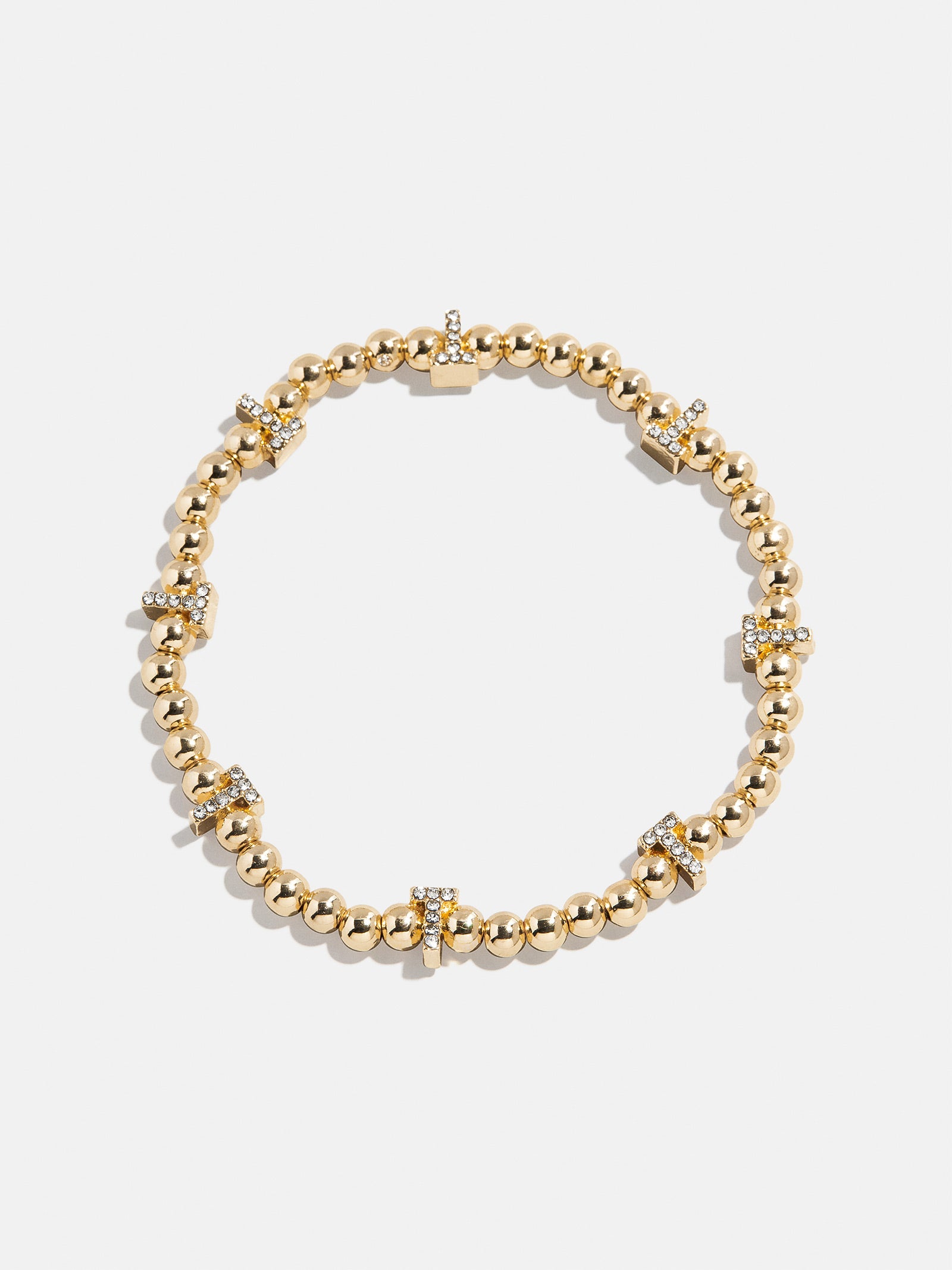 Gold/Pavé Repeating Initial Pisa Bracelet - T