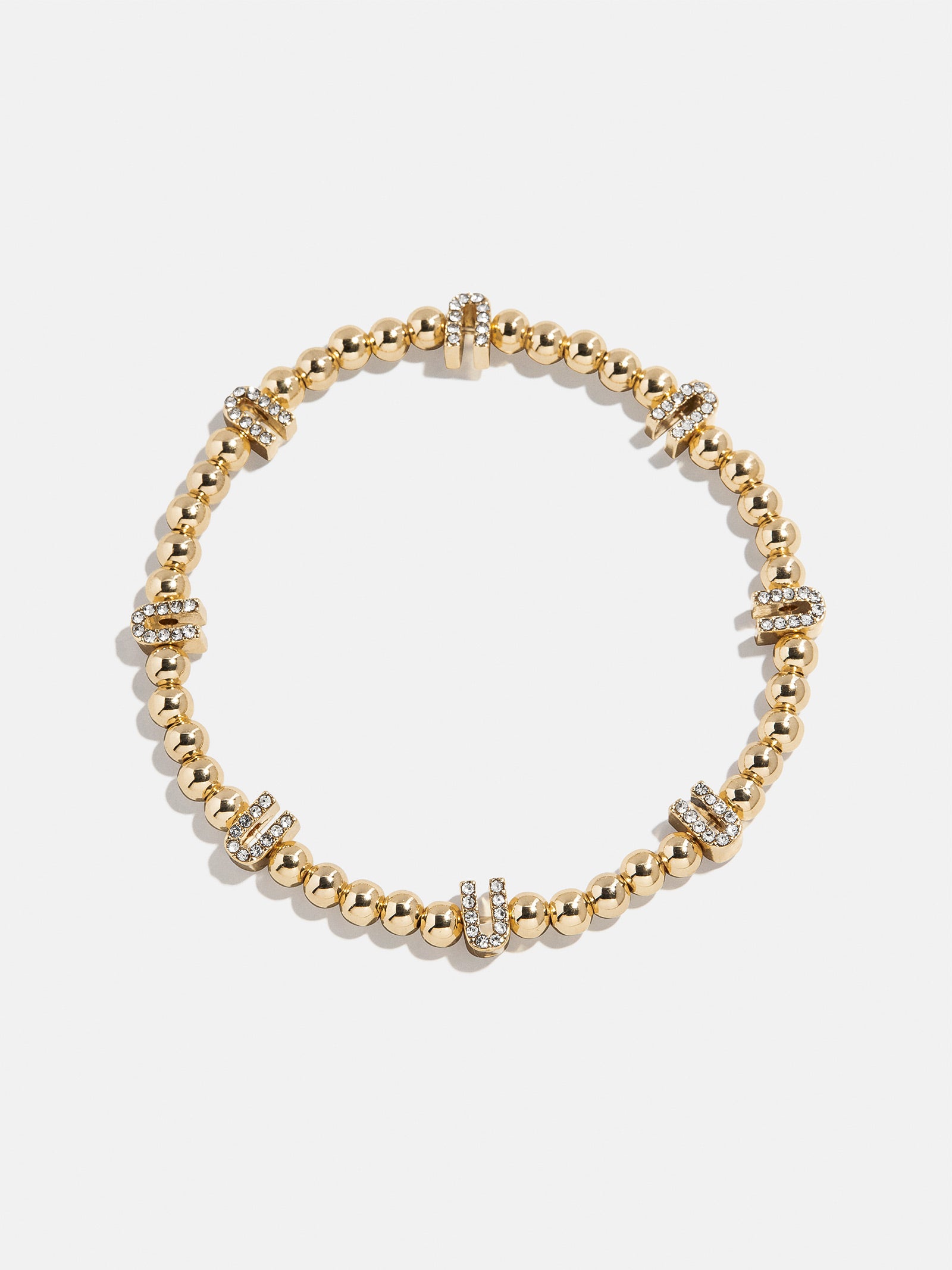 Gold/Pavé Repeating Initial Pisa Bracelet - U