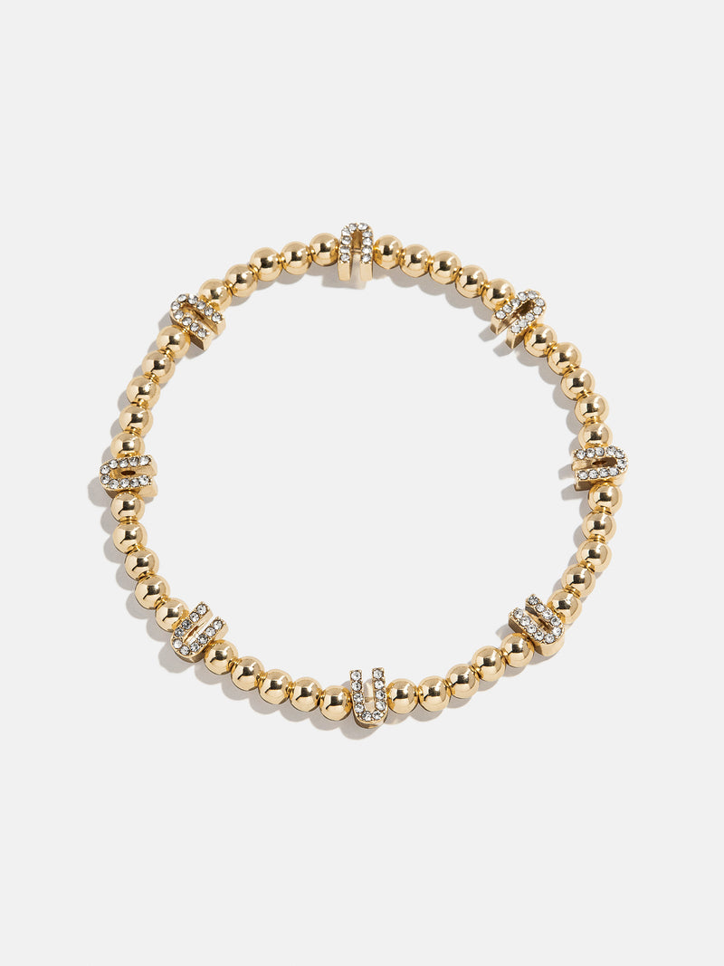 Gold/Pavé Repeating Initial Pisa Bracelet - U