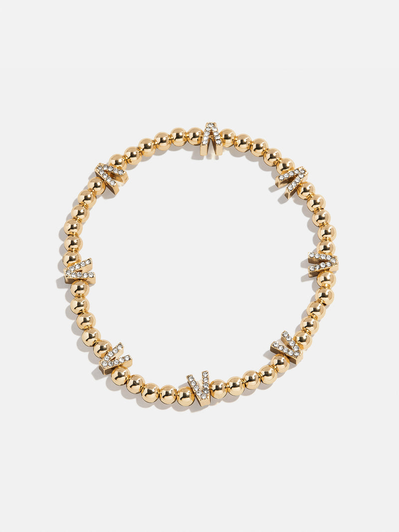 Gold/Pavé Repeating Initial Pisa Bracelet - V