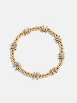 BaubleBar Gold/Pavé Repeating Initial Pisa Bracelet - W - 
    Beaded bracelet for stacking 
  
