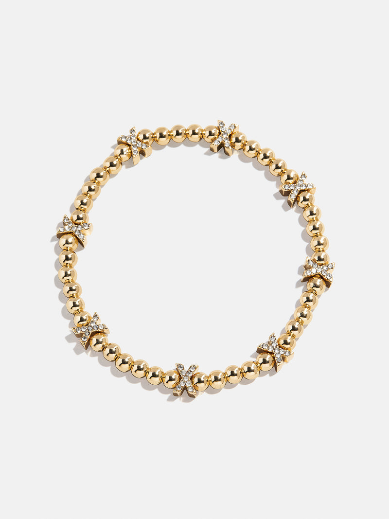 Gold/Pavé Repeating Initial Pisa Bracelet - X
