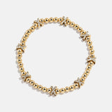 Gold/Pavé Repeating Initial Pisa Bracelet - X