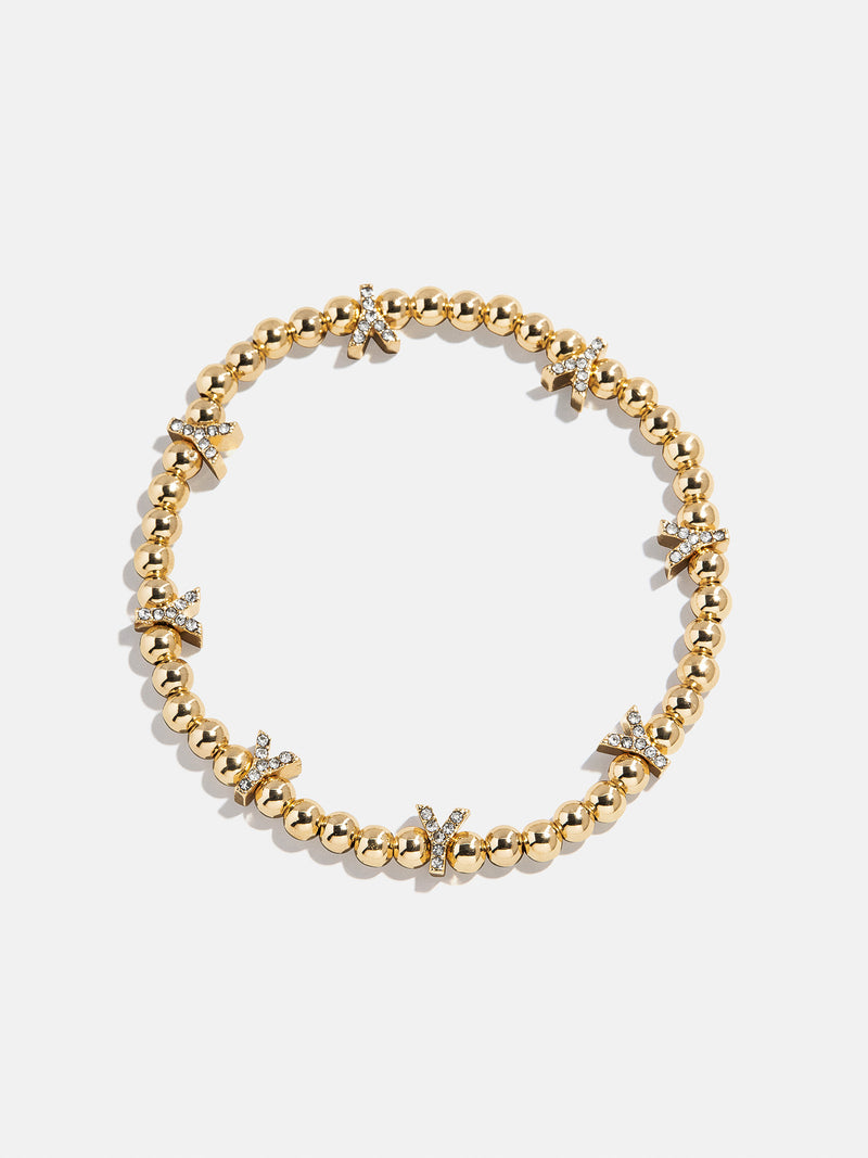 Gold/Pavé Repeating Initial Pisa Bracelet - Y