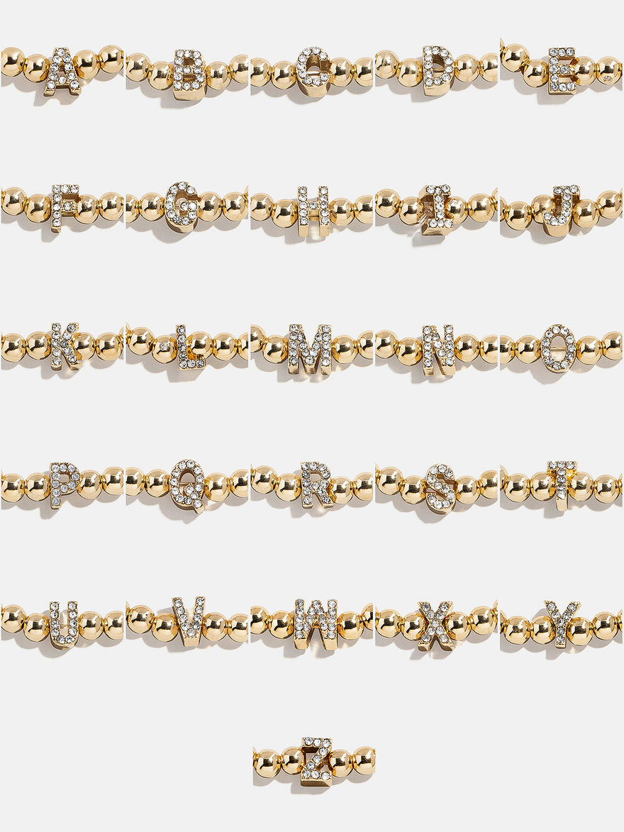 Gold/Pavé Repeating Initial Pisa Bracelet - A