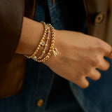 Dangle Charm Initial Pisa Bracelet - Gold