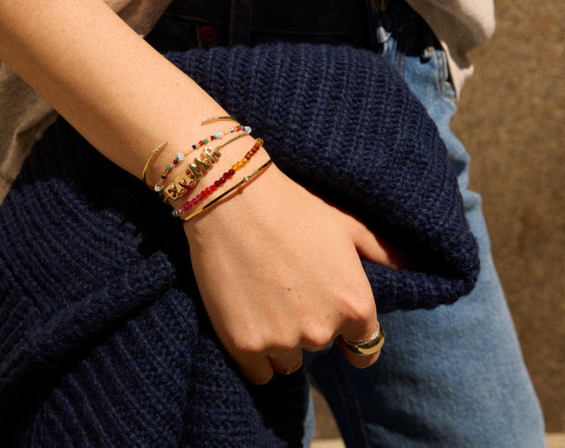 BaubleBar Rowan Semi-Precious Custom Layered Bracelet - Lisbon - 
    3-in-1 chains for bracelet stack 
  
