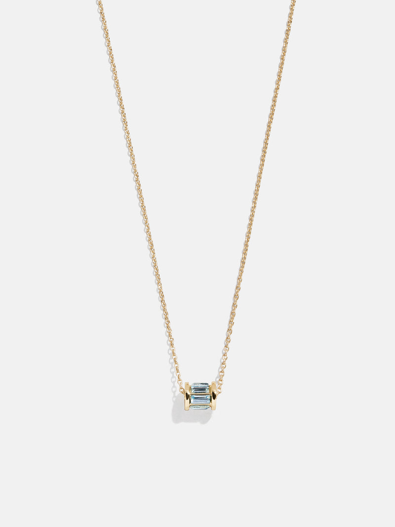 Tatum Birthstone Necklace - Aquamarine