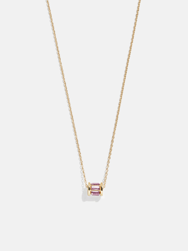 Tatum Birthstone Necklace - Light Amethyst