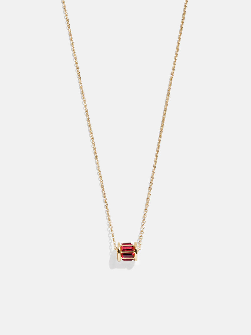 Tatum Birthstone Necklace - Ruby