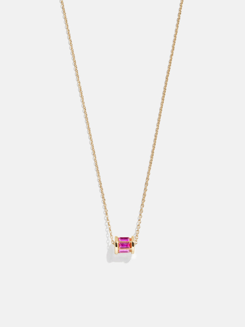 Tatum Birthstone Necklace - Rose