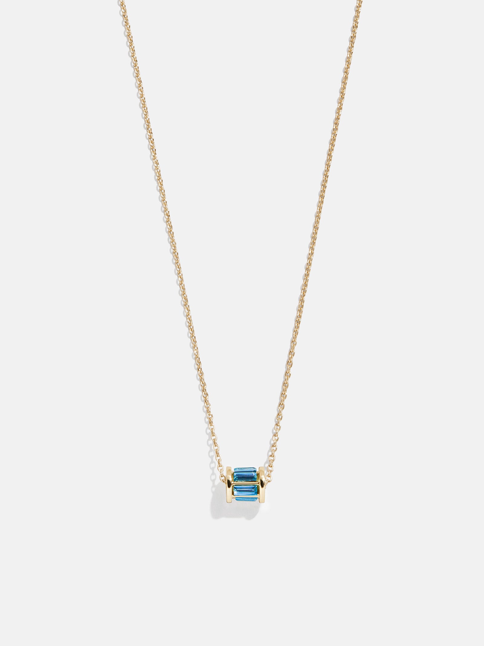 Tatum Birthstone Necklace - Blue Zircon