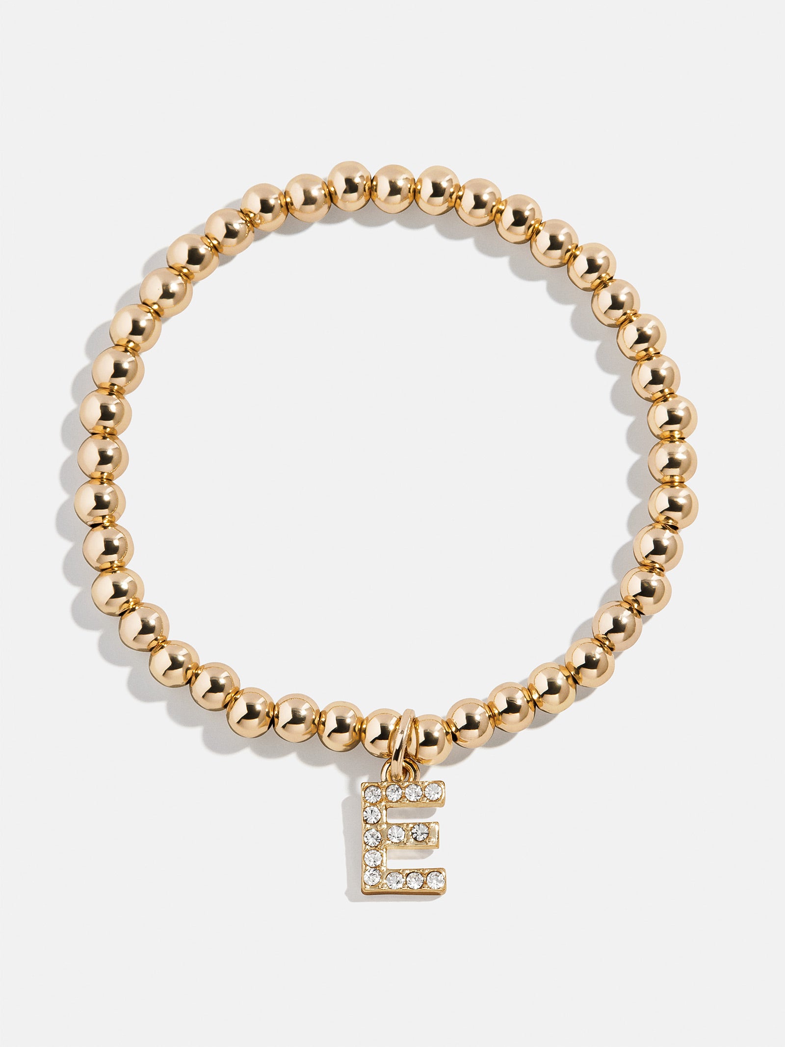 Gold/Pavé Dangle Charm Initial Pisa Bracelet  - E